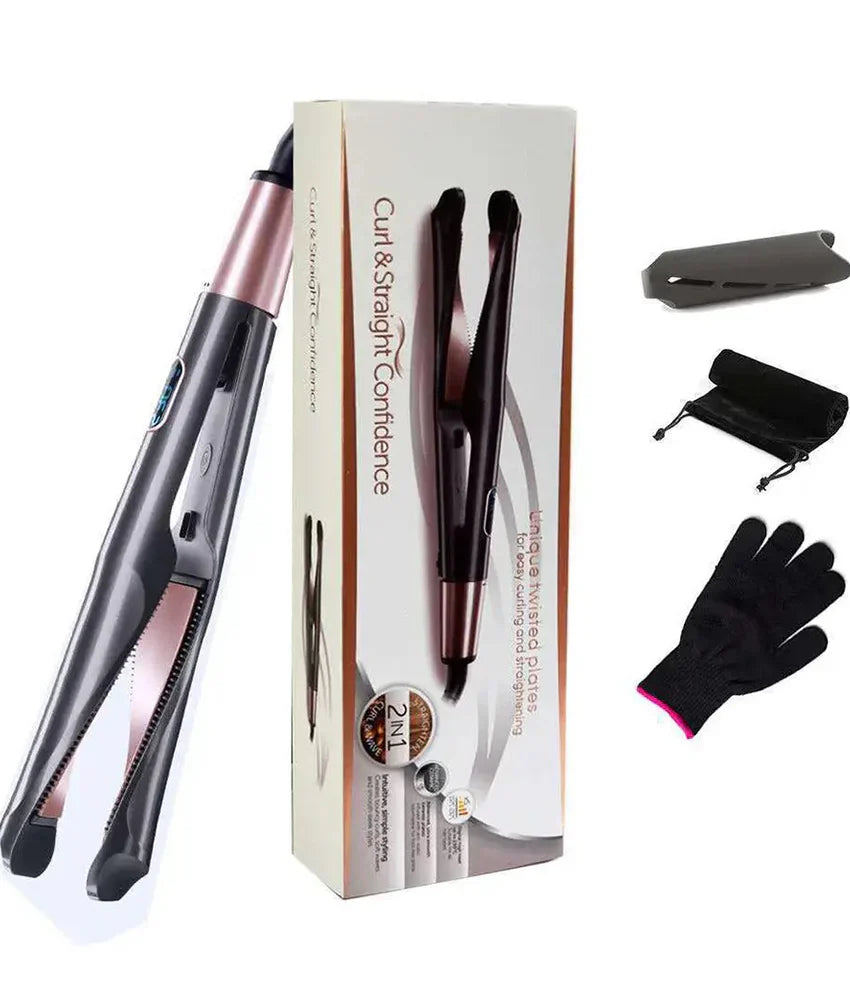 Unique Twisted Plate 2 in 1 Hair Curling