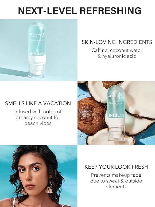 SHEGLAM Press Refresh Setting Spray Moisturizing Long Lasting Makeup Setting Spray Oil-GREEN