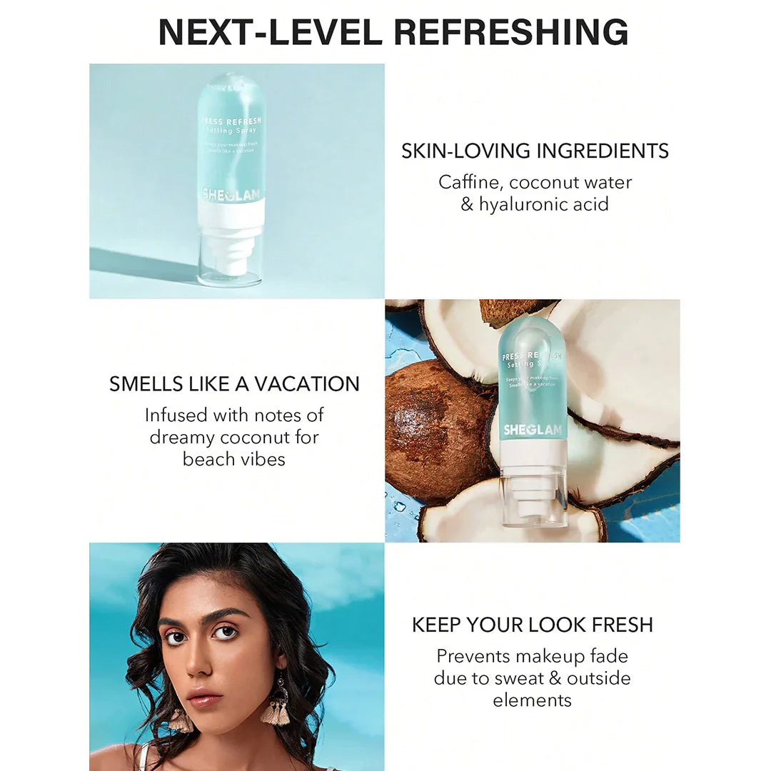 SHEGLAM Press Refresh Setting Spray Moisturizing Long Lasting Makeup Setting Spray Oil-GREEN