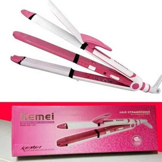 Hair Straightener and Curler, 3-in-1 Ceramic Hair Curling Iron &amp; Hair Straighteners &amp; Crimper Hair Styler Tools Flat Iron with Worldwide Dual Voltage 100~240V