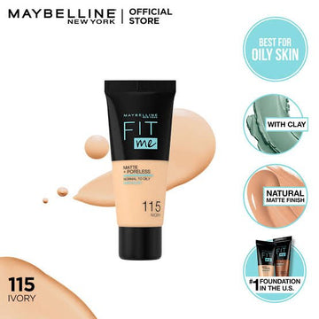 Maybelline - Fit Me Liquid Foundation Matte & Poreless - 115 Ivory tube