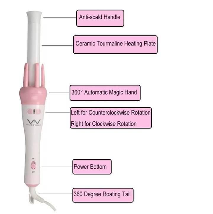 Automatic Hair Curler Spin 360° Rotating Hair Styling Roller Auto Wavy Iron 30s Instant Ceramic Heat Wand